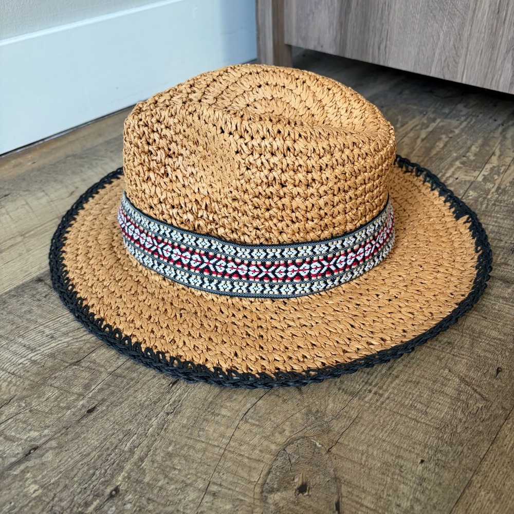 Echo Design Embroidered Paper Straw Panama Hat - Picture 6 of 12